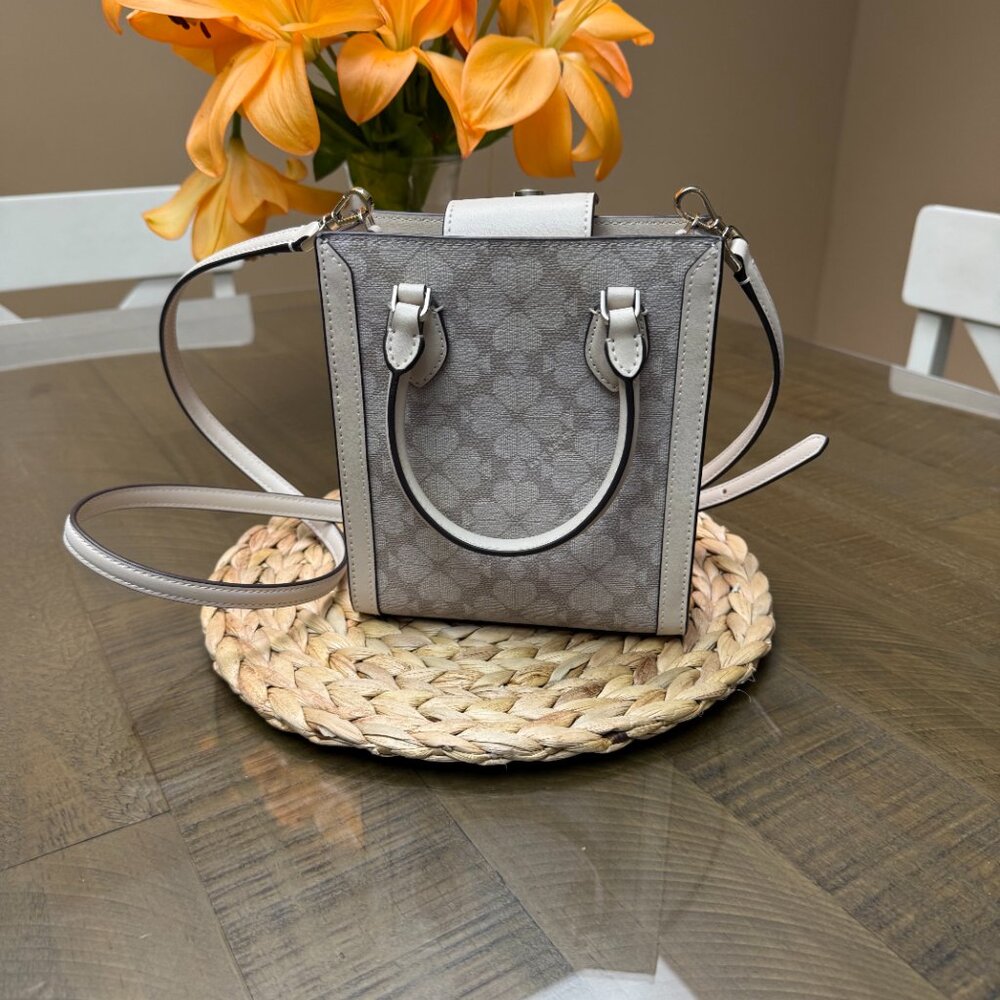 NWOT Kate Spade Flower Star TossTote purse cream floral mini crossbody - Picture 5 of 7